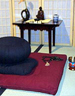 zafu meditation cushions and  japanese incense