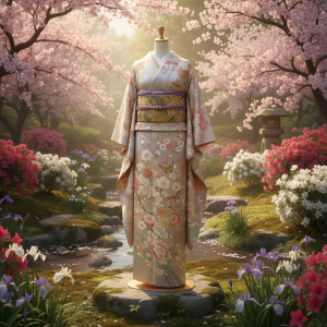 Elegant kimono celebrates Spring.