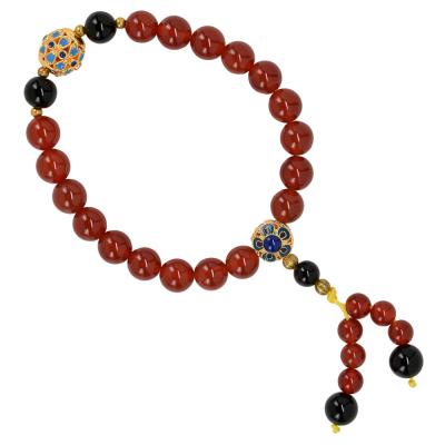 red agate wrist mala