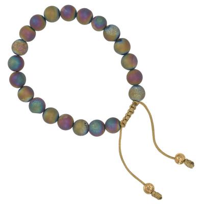 rainbow agate wrist mala