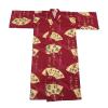 Men's kimono with Golden Fans design in red cotton sateen