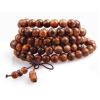 Buddhist mala bead necklace in natural sandalwood