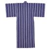 Japanese men's yukata in a blue and white print